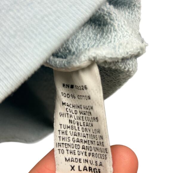 Evereve Retro Brand Long Sleeve Blue Aspen Graphic Crew Neck Sweatshirt - Picture 7 of 7